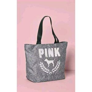 Victoria’s Secret PINK Gray Carryall Zip Top Tote Weekend Bag NWOT